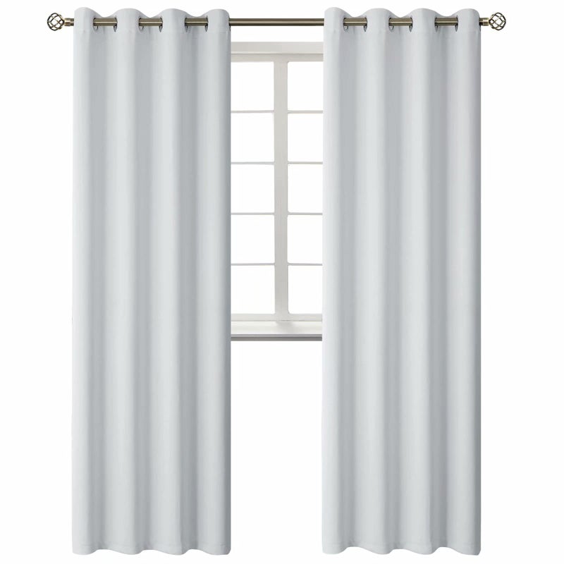 BGment Room Darkening Curtains 95 Inches Long - Grommet Thermal Insulated Drapes Window Treatment Curtains for Bedroom, 2 Panels, 52 x 95 Inch, Greyish White - Image 1